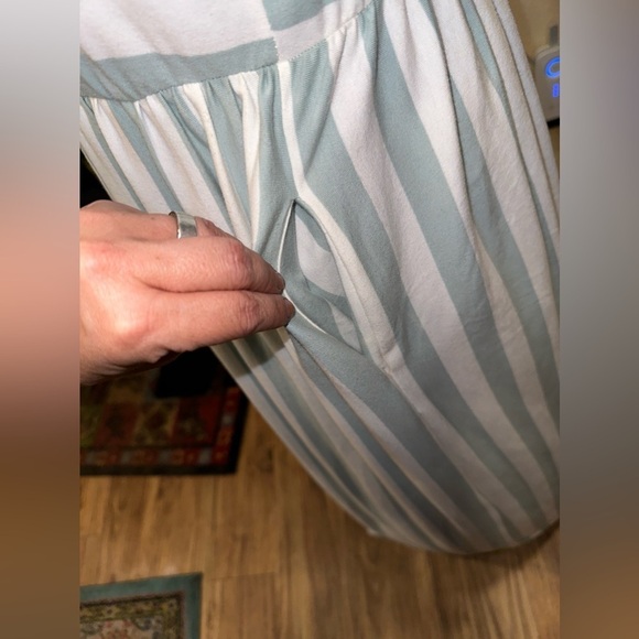 EUC JODIFL SUPER LONG DRESS WITH STRIPES WHITE GREEN FOAM COLOR SZ M - Picture 10 of 10